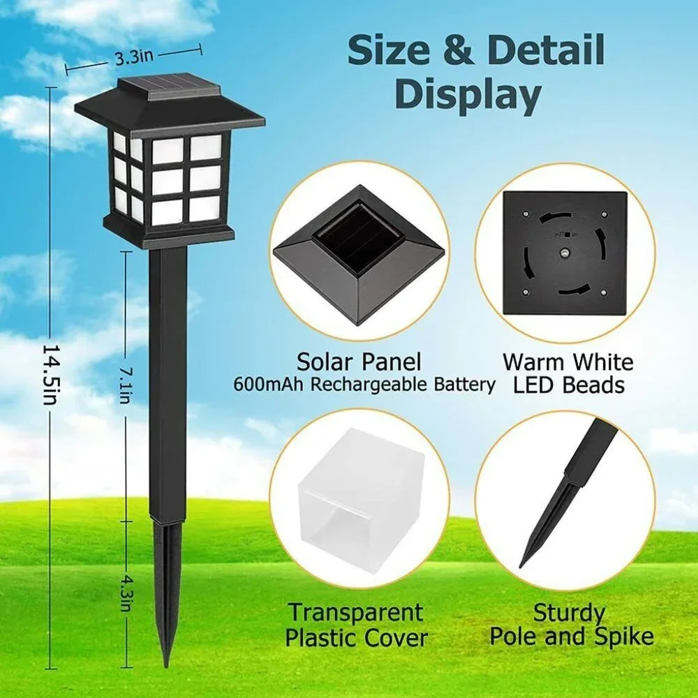 Outdoor Solar Lights (12 Pack) White Light Solar Pathway Lights